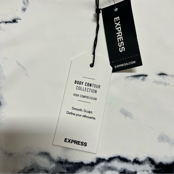 NWT Express Body Contour Compression Fitted Sleeveless Marble Tank Top T-Shirt S - Picture 5 of 10
